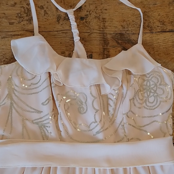 Johnny Martin Peach Gold Sequin Dress | size 9 - Picture 2 of 5